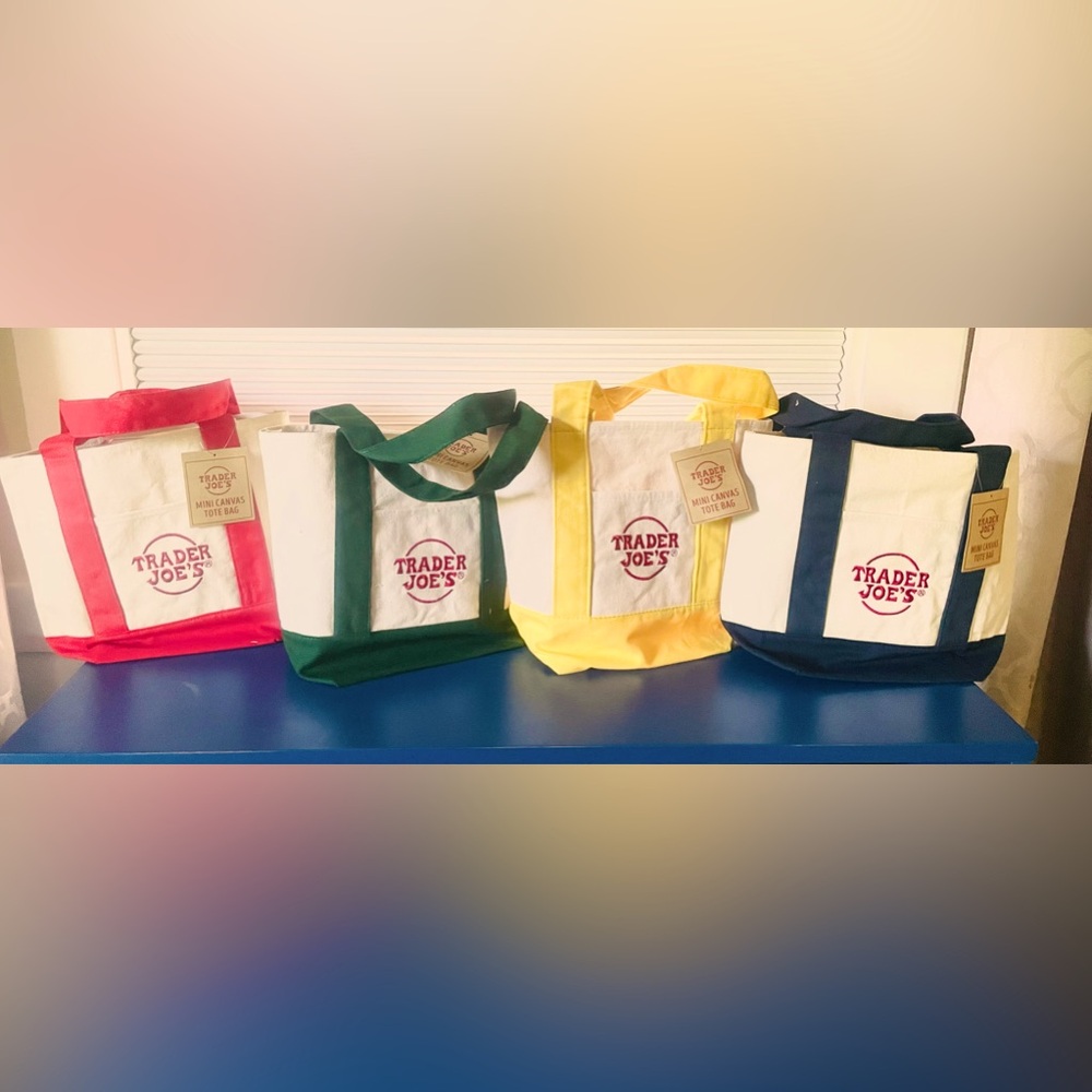 Trader Joe’s Mini totes - all four colors - NWT